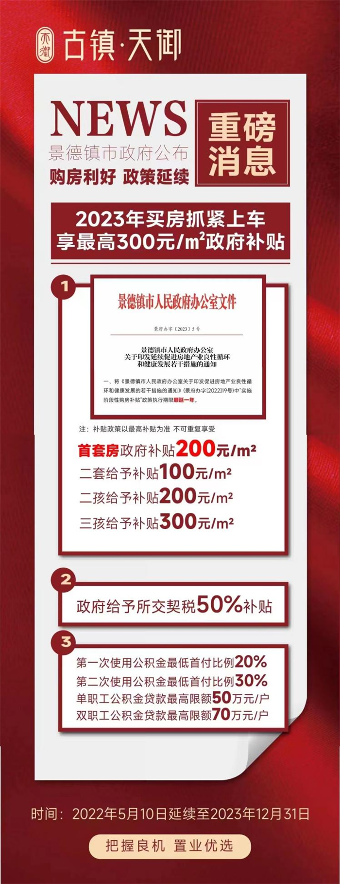 古鎮(zhèn)投資 | 輕松買房！景德鎮(zhèn)購房補貼政策延期一年